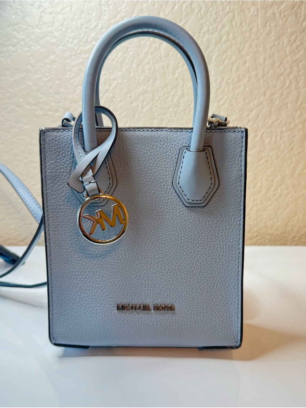 Michael Kors Petite Tote in Light Blue with Gold Accent